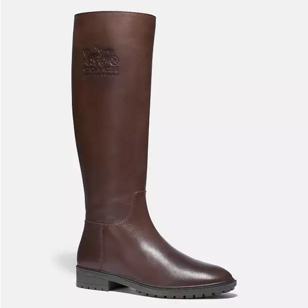 Coach Flynn Leather Boot in Walnut Size 9.5